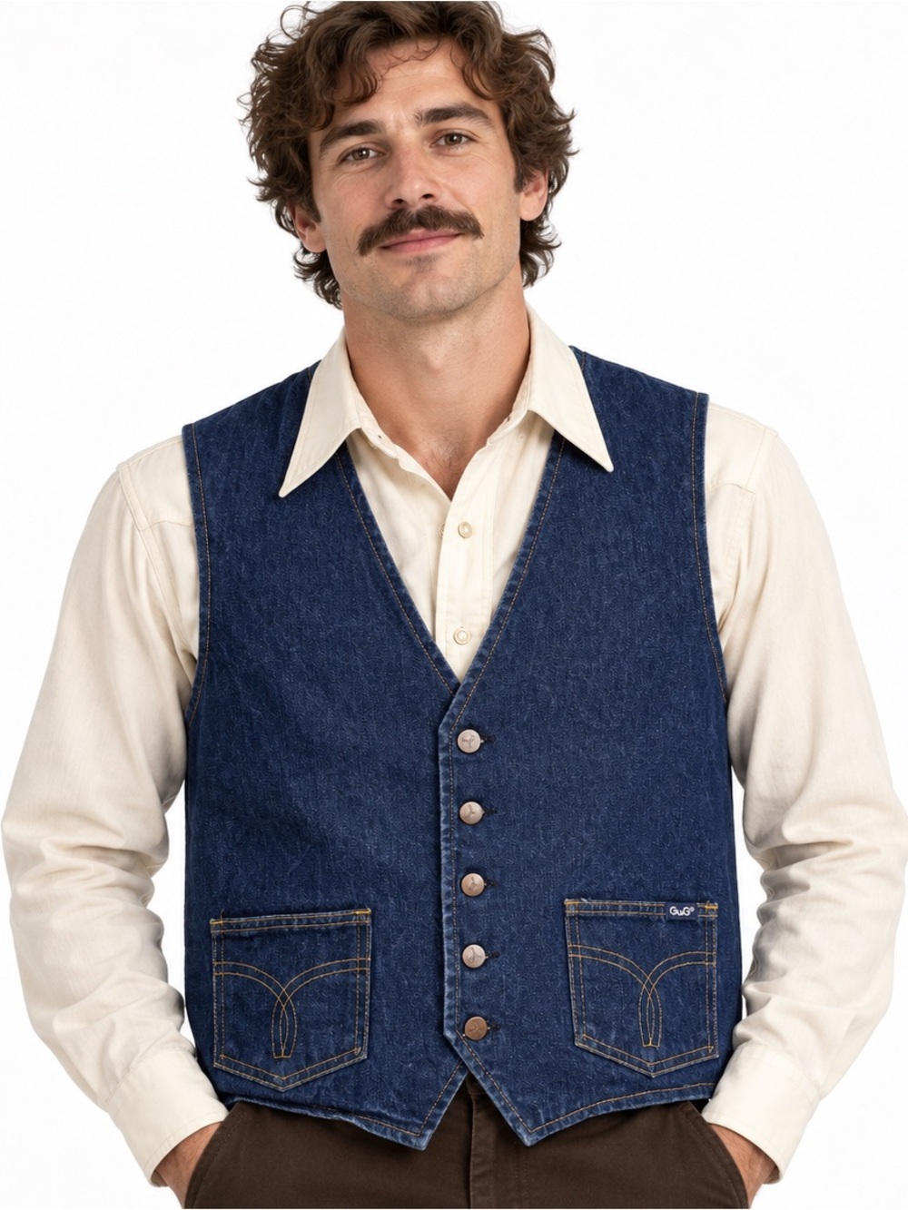 Vintage GWG Dark Indigo Denim Jean Western Vest Men’s M 46” Made in Canada